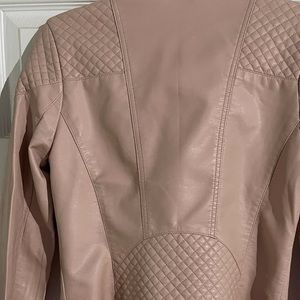Women’s pink leather jacket